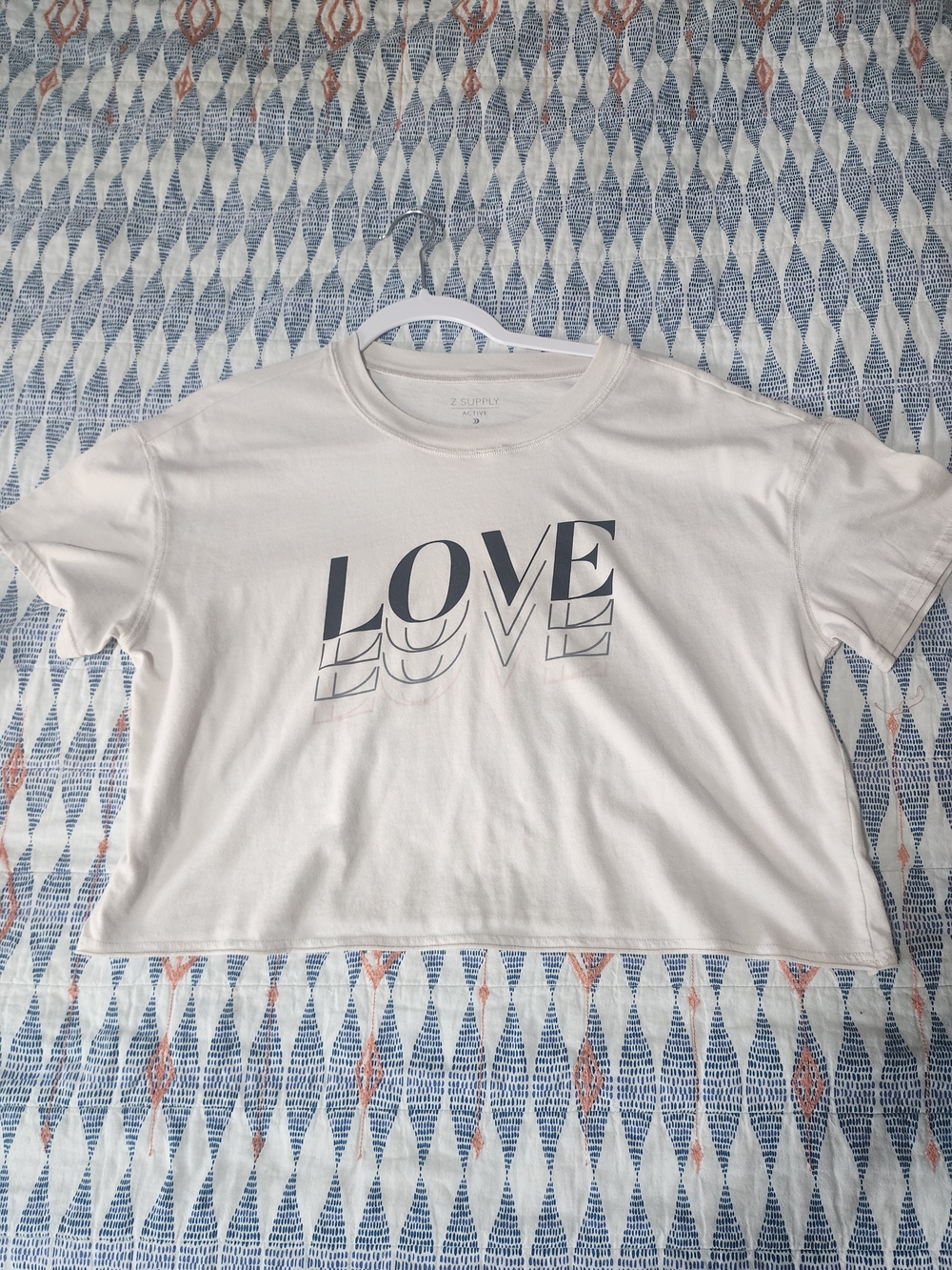 Z Supply Active Crewneck Cropped Tshirt in Cream